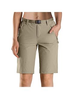 Women's Hiking Cargo Shorts UPF 50  Outdoor Quick Dry Nylon Shorts with Belt