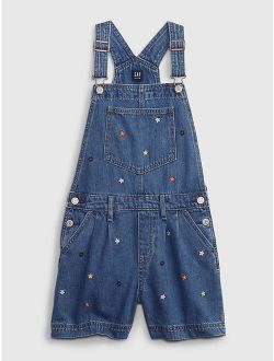 Kids Embroidered Denim Shortalls with Washwell