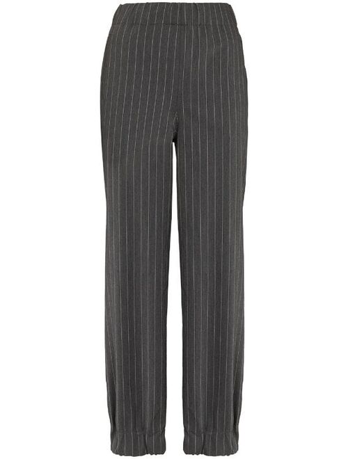GANNI pinstripe elasticated-waist trousers