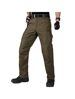 Men's Water Resistant Pants Relaxed Fit Tactical Combat Army Cargo Work Pants with Multi Pocket