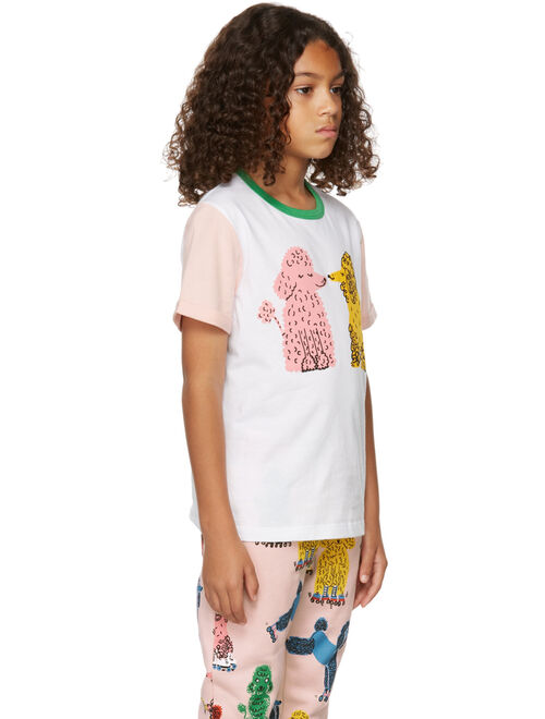 Stella McCartney Kids White & Pink Love Poodles T-Shirt
