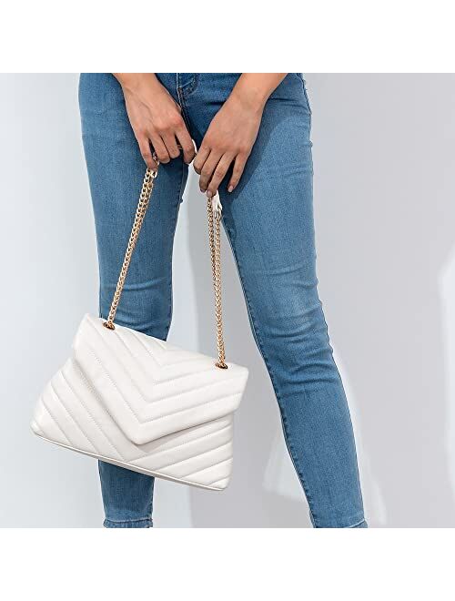 PRETTYGARDEN Women’s Fashion Crossbody Bags Lightweight Adjustable Chain Strap Quilted Designer Handbags Shoulder Bag