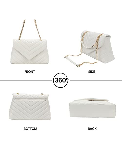 PRETTYGARDEN Women’s Fashion Crossbody Bags Lightweight Adjustable Chain Strap Quilted Designer Handbags Shoulder Bag