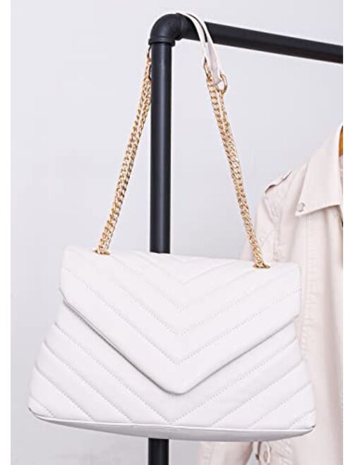 PRETTYGARDEN Women’s Fashion Crossbody Bags Lightweight Adjustable Chain Strap Quilted Designer Handbags Shoulder Bag