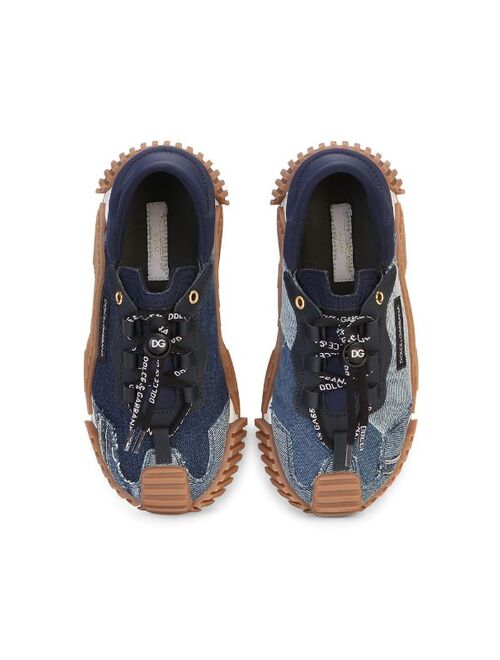 Dolce & Gabbana Kids denim-panelled sneakers