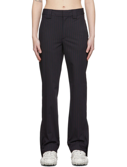 GANNI Navy & Red Stripe Tailored Trousers