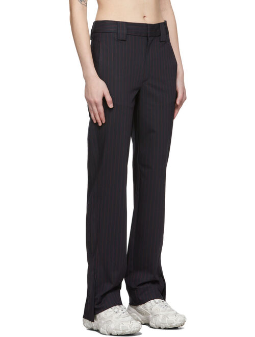 GANNI Navy & Red Stripe Tailored Trousers