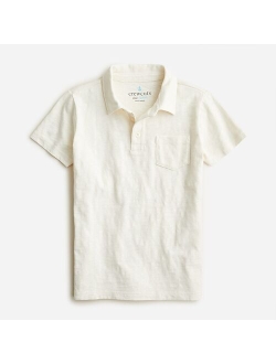 Kids' short-sleeve garment-dyed polo shirt
