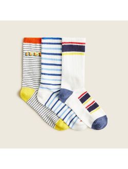 Boys' three-pack of trouser socks in spring prints