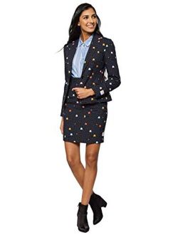 Madam PacMan Crazy Suits with Funny Prints for Women Full Set: Jacket and Skirt US