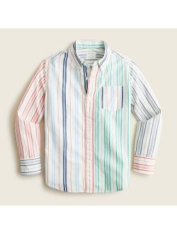 Boys' button-down shirt in mixed stripe