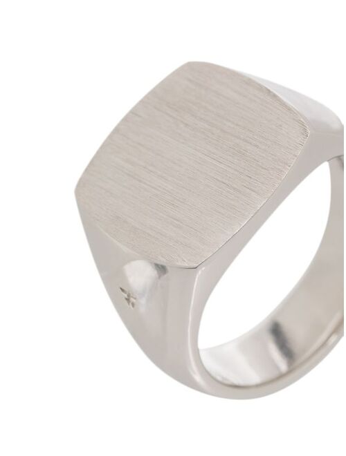 Tom Wood sterling silver Cushion signet ring