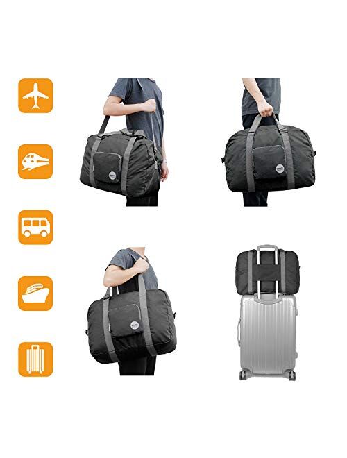 Wandf Foldable Travel Duffel Bag Luggage Sports Gym Water Resistant Nylon