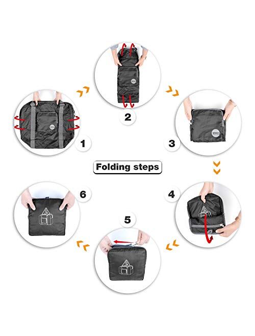 Wandf Foldable Travel Duffel Bag Luggage Sports Gym Water Resistant Nylon