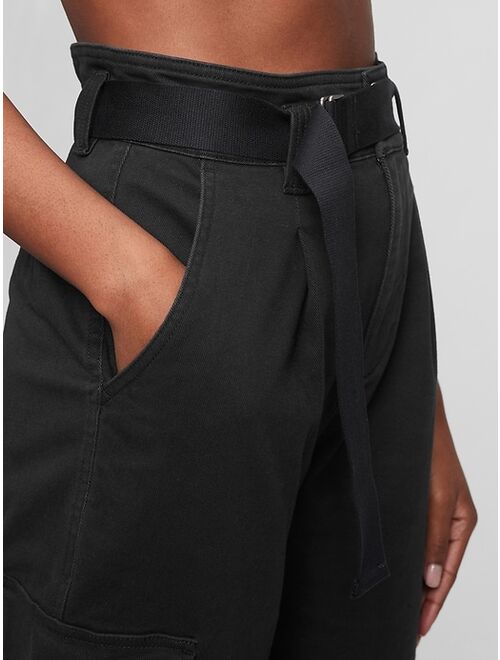 GAP High Rise Belted Cargo Khaki Pants