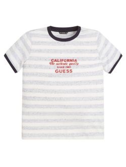 Big Boys Puff Print Logo Yarn Dyed Stripe Jersey T-shirt