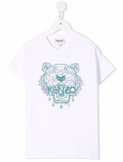Kids embroidered-logo T-shirt