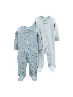 Baby Carter's 2-Pack Cotton Zip-Up Sleep & Plays