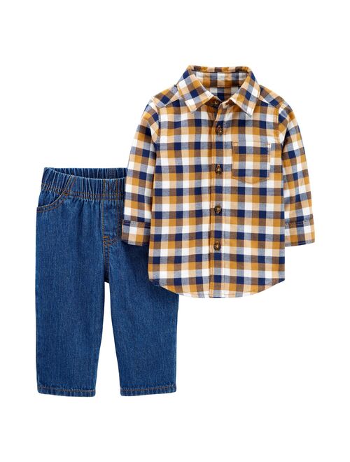 Baby Boy Carter's 2-Piece Plaid Button-Front Shirt & Jeans Set