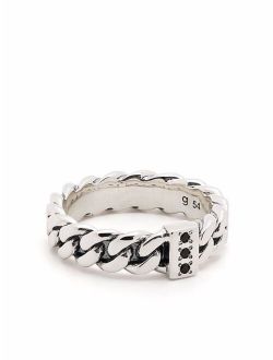 Chain Slim Spinel sterling silver ring