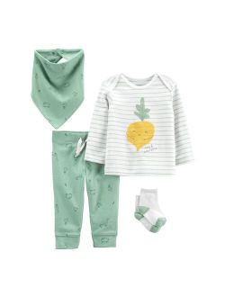 Baby Carter's 4-Piece Veggie Outfit Set