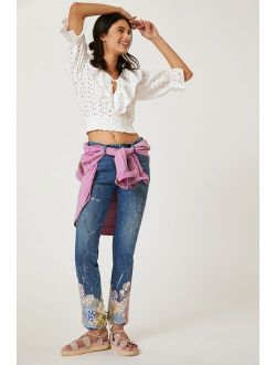 The Heritage High-Rise Quilted Hem Jeans