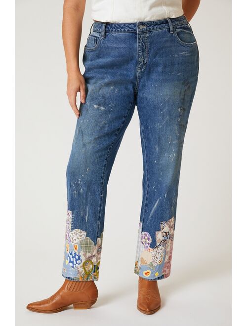 Pilcro The Heritage High-Rise Quilted Hem Jeans
