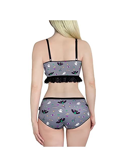 Littleforbig Lacy Trim Women Nightwear Strap Sleepwear Cami Top Shorts Lingerie bralette loungewear Set - Sugar Bat