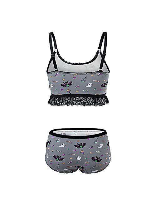 Littleforbig Lacy Trim Women Nightwear Strap Sleepwear Cami Top Shorts Lingerie bralette loungewear Set - Sugar Bat