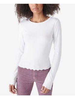 Ribbed Lettuce-Edge T-Shirt