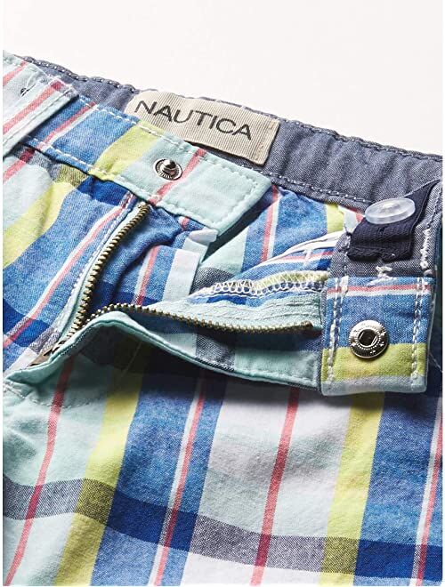 Nautica Boys' Flat Front Plaid Shorts