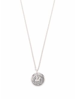 Coin Pendant sterling-silver short necklace