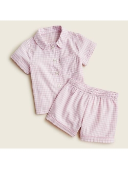 Girls' button-front short-sleeve pajama set