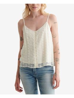 Embroidered Chiffon Tank Top