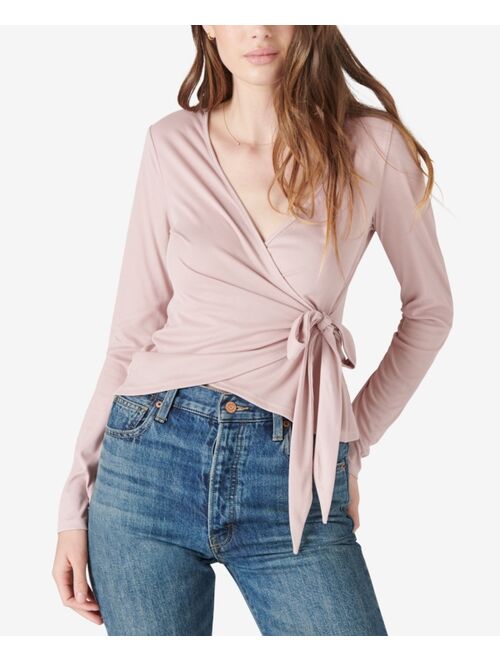 Lucky Brand Ribbed Wrap Top