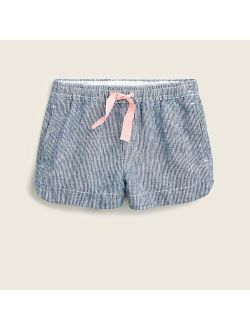 Girls' fishtail-hem short in linen
