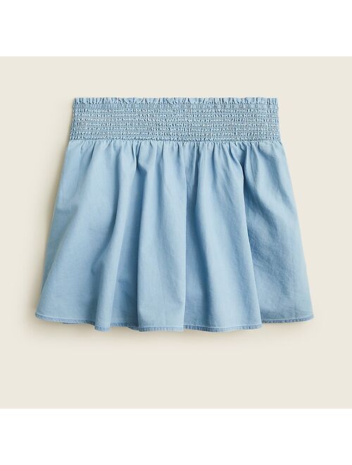 J.Crew Girls' smocked-waist chambray skirt