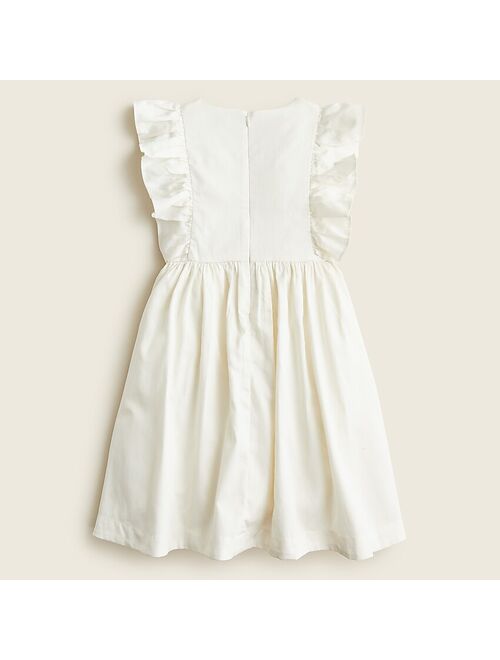 J.Crew Girls' flutter-sleeve ruffle dress in white