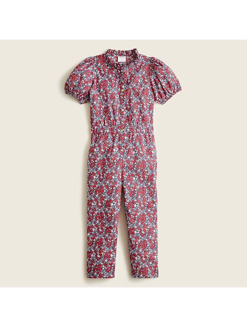 J.Crew Girls' puff-sleeve jumpsuit in floral print