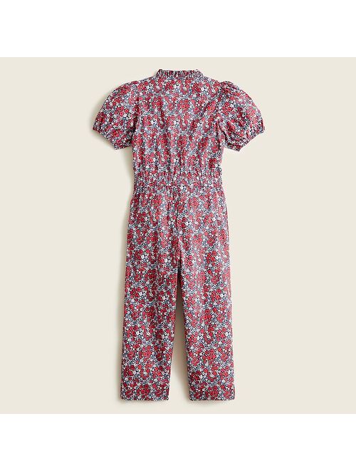 J.Crew Girls' puff-sleeve jumpsuit in floral print