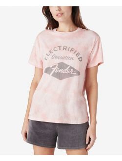 Tie-Dyed Fender Boyfriend Graphic T-Shirt