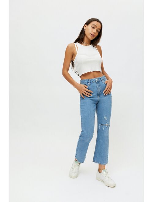 BDG High-Waisted Kick Flare Jean – Distressed Light Wash