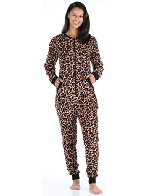 Frankie & Johnny Women's Fleece Non-Footed Onesie Loungewear Pajamas