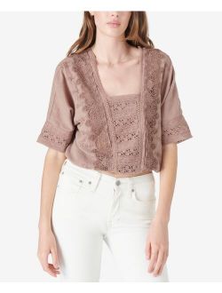 Embroidered Lace Cropped Top