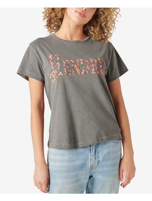 Lucky Brand Cotton Embroidered Hendrix Graphic T-Shirt