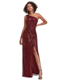 Women's Gliter Side Slit Sleeveless Sequin Evening Formal Party Dress 0116