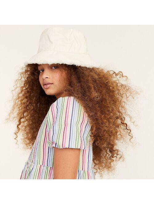 J.Crew Girls' puff-sleeve dress in rainbow seersucker