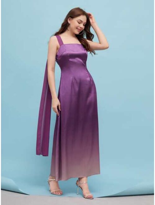 SHEIN X Chronically Classy Ombre Print Draped Zip Side Dress