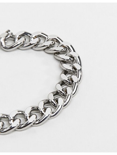 ASOS DESIGN midweight chain bracelet in silver tone