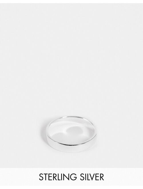 ASOS DESIGN sterling silver band ring in silver